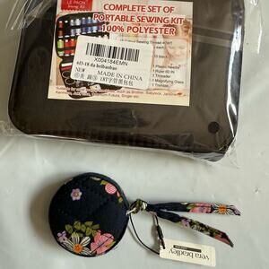 Vera Bradley Floral Tape Measure and Travel Sewing Kit Bundle (choose color)